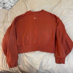 Nike Orange Cropped Sweatshirt